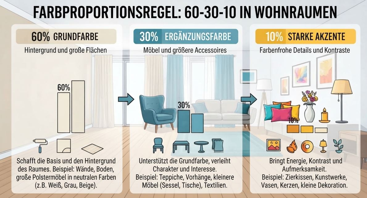 Die 60-30-10-Regel der Farbgestaltung